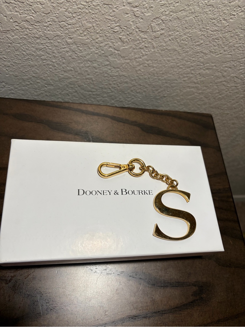 Dooney & Bourke Gold 'S' Initial Key & Card Holder Charm